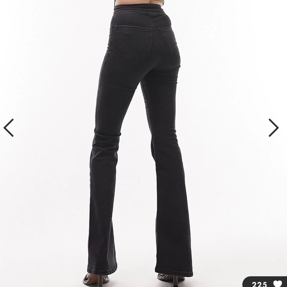 Topshop Joni flare jeans in washed black - Picture 8 of 9